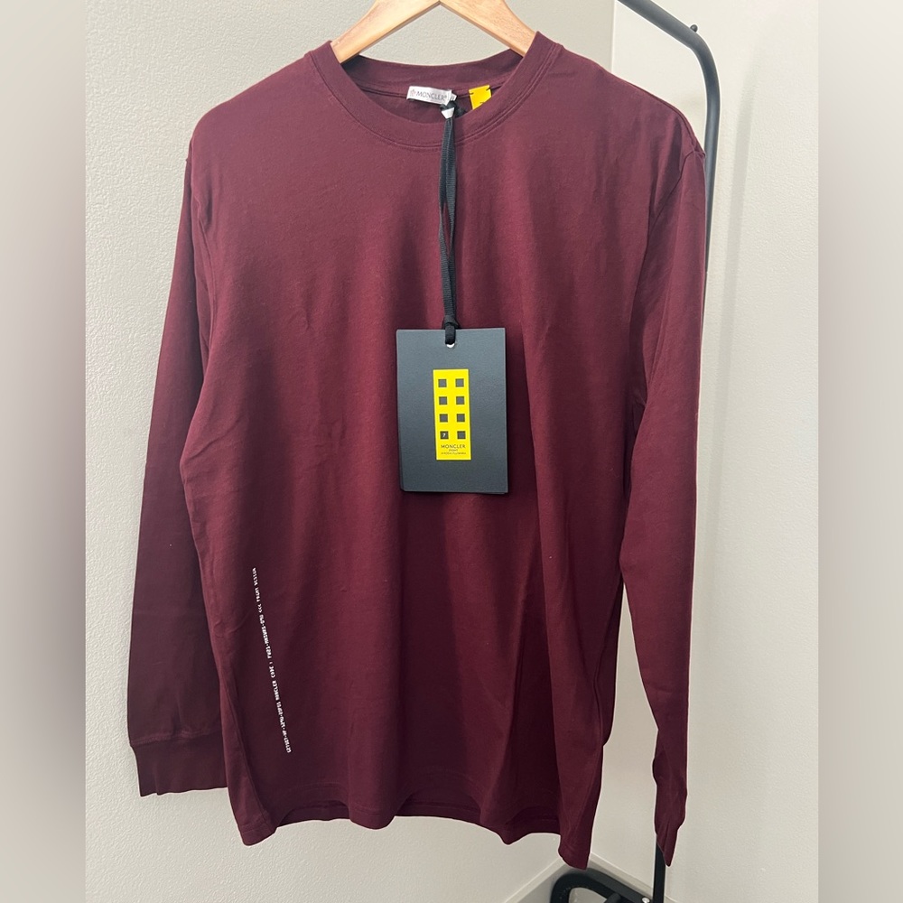 Moncler Genius dark red long sleeve t shirt size medium